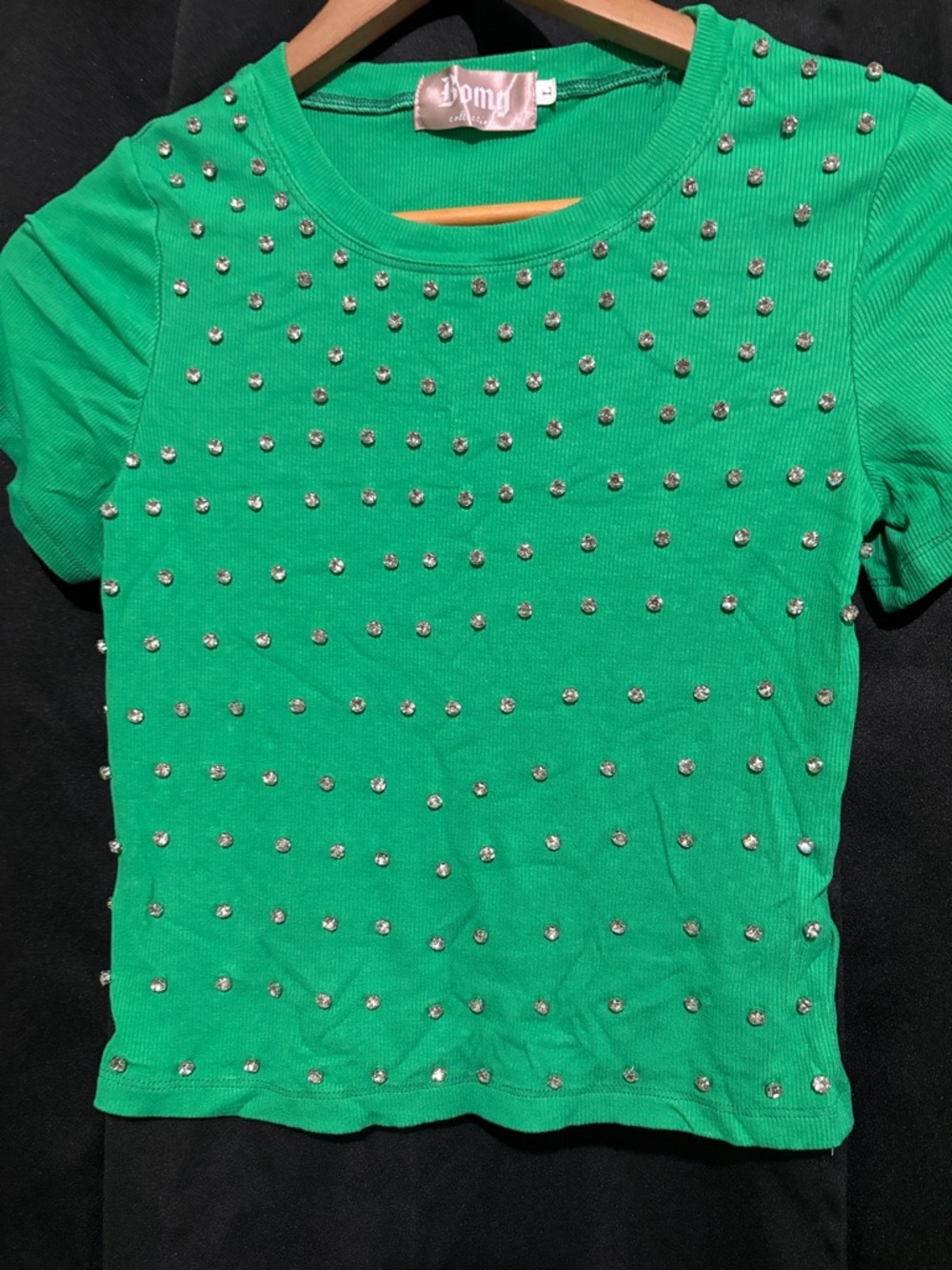Green Studded Crop Top